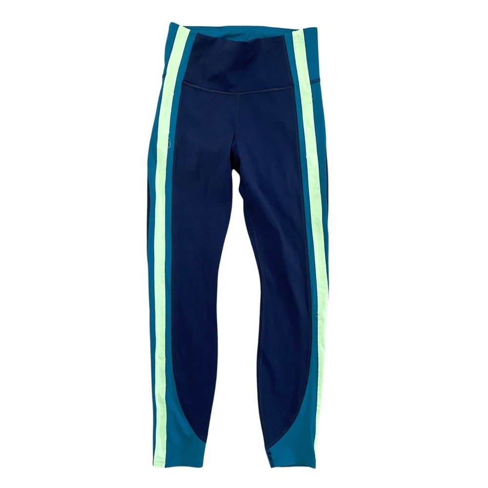 Athleta Womens Leggings Teal Green Navy & Soft Green Size XS Waist Pocket - Picture 2 of 10